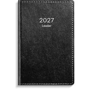 Kalender Leader 2027 konstläder svart