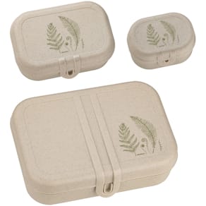 Brotbox-Set DONAU ÖKO, 3-teilig, sand, Motiv Farne