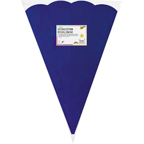 Schultüte Folia, 68 cm, Rohling, 5 St., dunkelblau