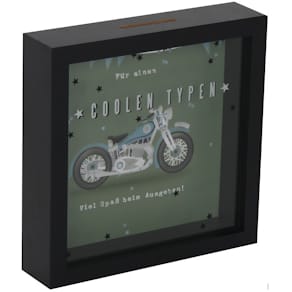 Spardose EigenArt mit Glasfront, schwarz, 16x16x10 cm