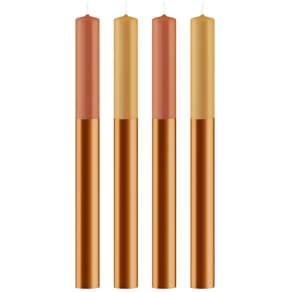 Stabkerze Dip Dye Elegant, 4er-Set, cognac