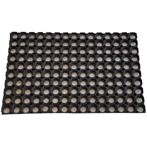 Dørmåtte CLEAN gummiringmåtte, udendørs, sort 60x80 cm, 22 mm