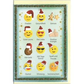 Weihnachtskarte, geprägt, bunt, mit Umschlag