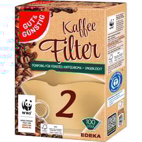 Kaffeefilter GUT & GÜNSTIG Typ 2, naturbraun, 100 Stück