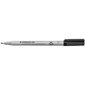 OH-Penna Staedtler Lumocolor Svart, fine, vattenlöslig, 10st