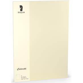 Briefbogen Rössler Coloretti, A4, 220 g/m², creme, 5er Pack