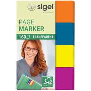 Haftmarker Sigel, 20 x 50 mm, sortiert