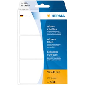 Adressetiketten HERMA Endlos, 95 x 48 mm, weiß