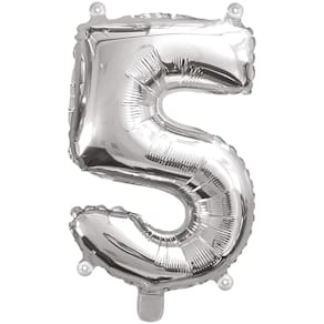 Folienballon TIB, 5, silber, 43 cm
