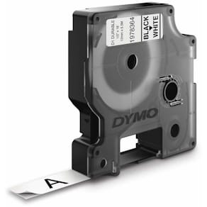 Labeltape DYMO D1 sort på hvid, 6 ruller