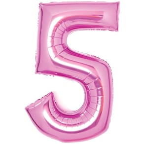 Folienballon AMSCAN, Zahl 5, pink