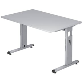 Schreibtisch HAMMERBACHER OS12, 120x80 cm, grau, C-Fuß-Gestell, 1