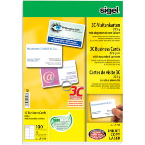 Visitenkarten Sigel 3C, hochweiß, 100 Karten
