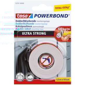Monteringstape dobbelthæftende Powerbond Ultra Strong 19 mm x 1,5 m