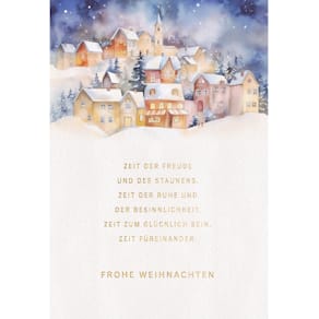 Weihnachtskarte Eulzer, geprägt, bunt, mit Umschlag