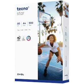 Kopierpapier Tecno Star, 80 g/m², A4, 500 Blatt, weiß