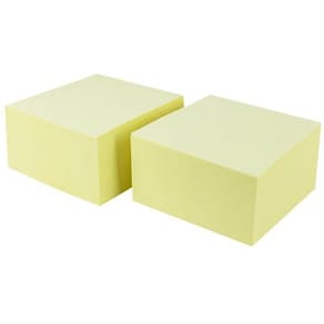 Notes LYRECO kub prem 76x76mm gul 2/fp