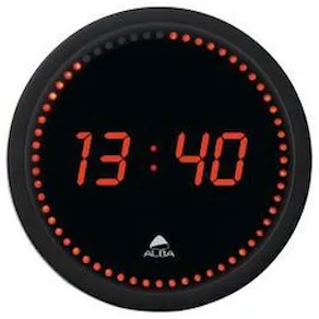 Väggur ALBA LED Ø30cm svart/röd
