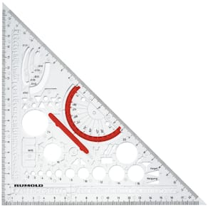 Zeichendreieck Rumold Techno, transparent, mit Griff