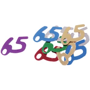 Tischkonfetti Zahl 65, bunt