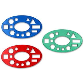 Mengenlehreschablone RHEITA, transparent, 12 Symbole