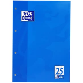 Schulblock Oxford Lineatur 25, A4, 50 Blatt