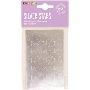 Stickers Stjärna Silver, 25mm, 108/fp