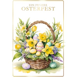 Osterkarte, gestanzt, mit Umschlag, bunt