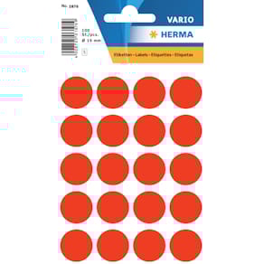Vielzweck-Etiketten HERMA, Ø19 mm, leuchtrot