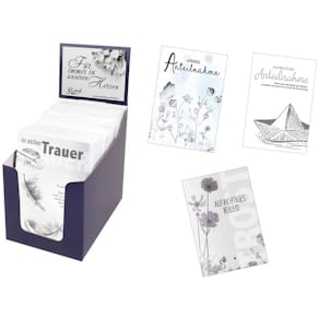 Trauerkarte Noname Modern, sortiert, 12 Motive, 60 Stück