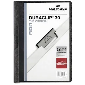 Klämmapp DURABLE Duraclip A4 Svart, 30 blad