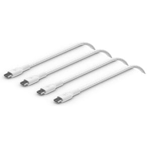 USB-C to USB-C Braided PVC 2m Twin Pack, White