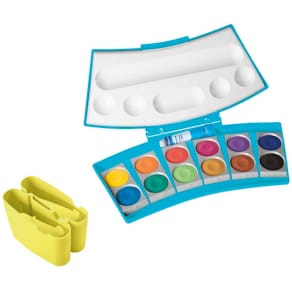 Farbkasten Pelikan ProColor, 12 Farben, türkis/neongelb