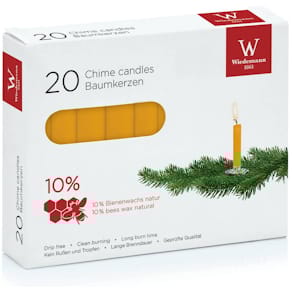 Christbaumkerze Noname, natur, 20 Stück, 10% Bienenwachs