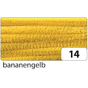 Chenilledraht Folia, 8 mm, 50 cm, 10 Stück, bananengelb