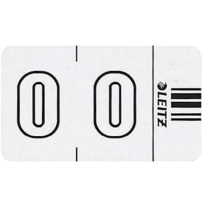 Ziffernsignale Leitz Orgacolor 0, selbstklebend, weiß, 100 St.