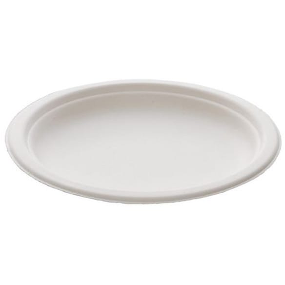 Tallerken bagasse 18cm hvit (50)