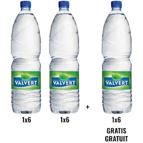 Mineraalwater Valvert, 2 + 1 GRATIS, fles 1,5 liter