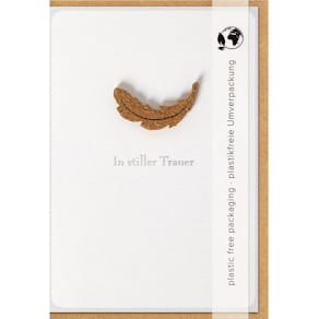 Trauerkarte PERLEBERG, weiß/schwarz, mit Umschlag