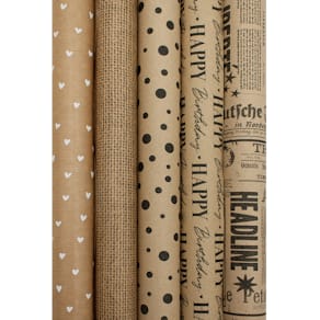 Geschenkpapierrolle BY NATURE, 2 m x 70 cm, sortiert