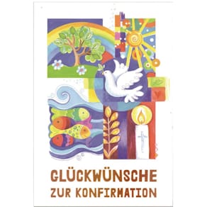 Konfirmationskarte Apollo, bunt, mit Umschlag