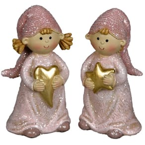 Weihnachtsfigur Noname, Kind, rosa-gold, sortiert