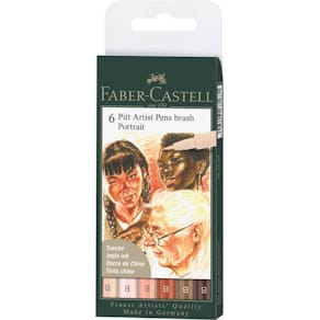 Tuschestift Faber-Castell Pitt Artist Pen Portrait, 6er sortiert