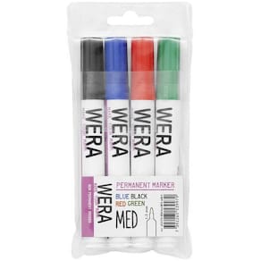 Marker BNT Wera 2 mm rund spids, assorterede farver, 4-pak