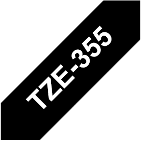 Märkband Brother TZe355, vit/svart, 24mm