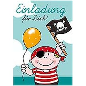 Einladungskarten KOMMA³ Kinder, 8 Stück, bunt, inkl. Umschläge