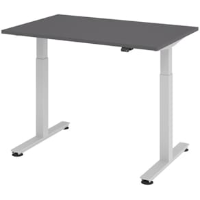 Schreibtisch HAMMERBACHER XMST12, 120 x 80 cm, graphit/silber, hö