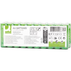 Batterien Q-CONNECT AA/LR6, 20 St., Nordic Swan, grün