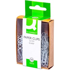 Büroklammern Q-CONNECT 212A, verzinkt, 26 mm, 125 Stück