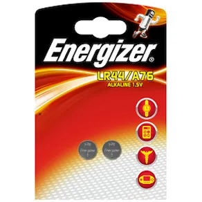 Batteri Energizer Cell Alkaline LR44/A76, 2/fp